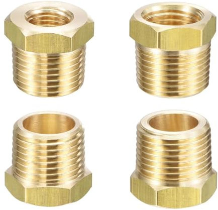 FOPURE 1/4'' 3/8'' 3/4'' 1'' Male BSPT x 1/8'' 1/4'' 1/2'' Female Hex Bushing Adapter Pipe Reducer Brass Fitting(1 To 3I4)