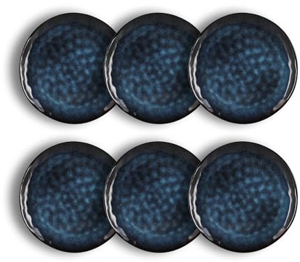 OGO LIVING - Lot 6 assiettes plates costa 28cm en grès bleu - 2614770