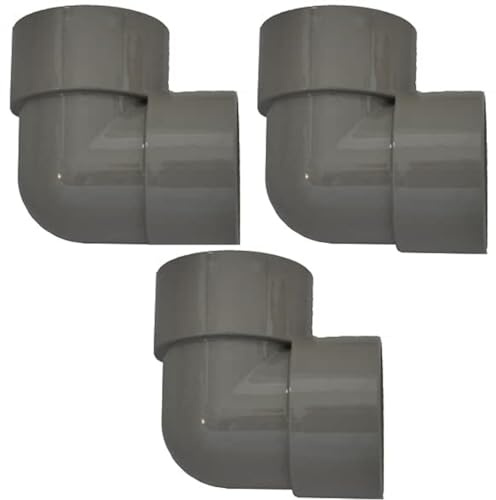32mm Grey Solvent Waste Pipe 90-Degree Knuckle Bend, Pack of 3