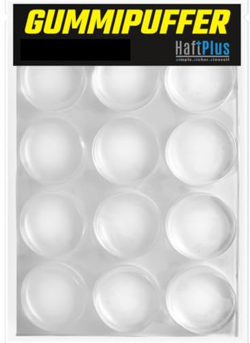 HaftPlus - 3x 50 Stück Elastikpuffer, Anschlagpuffer transparent, Möbelpuffer selbstklebend, Schutzpuffer Anschlagdämpfer, Höhe 3mm, Ø 10mm