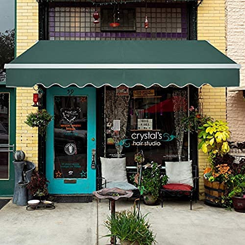 Auvent de terrasse à monter soi-même – Demi-cassette rétractable manuel avec fixations et manivelle, anti-UV et imperméable