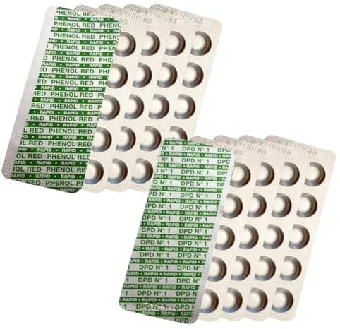 Testtabletten Rapid für Schütteltester, DPD 1 freies Chlor/PH RED Phenol Red pH-Wert Wassertester (PH RED/DPD 1/ SETS Tabletten) (100)