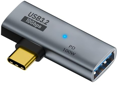 RJLLKD Adaptador USB 3.2 OTG 2 en 1, 100w PD De Carga USB C 1 Macho a Doble Hembra OTG Convertidor Transferencia Datos Carga Rápida para iPhone Serie 15 Macbook Samsung Galaxy S22/S23(Gris)