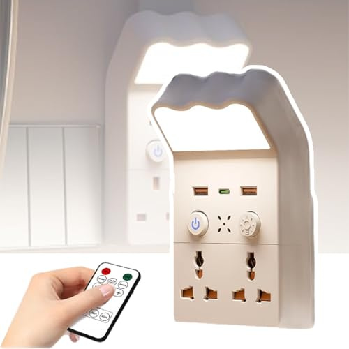 Convertitore Di Prese Wireless, 2500 W, 10 A, Uso Domestico, Luce Notturna Usb, Presa Universale Con Telecomando, Con Ricarica Wireless, Versatile,Remotecontrolmodel