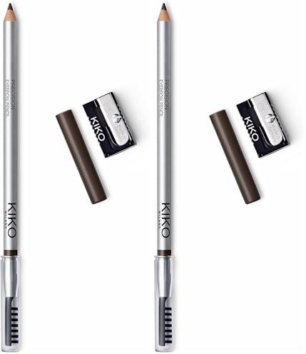 KIKO Milano Precision Eyebrow Pencil 02, Crayon À Sourcils Avec Formule Dure Micro-Précision Et Peigne Séparateur (Lot de 2)