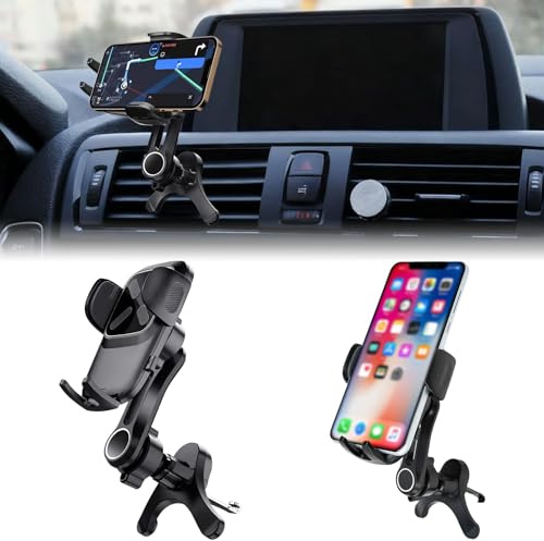 Zuxbolf Soporte Móvil Coche, Suporte Telemovel Carro para Ventilación 360°Rotación,Estable y Robusto 60-95mm de Ancho Liberación de un Botón Car Phone Holder Universal para iPhone,Samsung,Huawei | Desbloqueo de un botón, antideslizante, apto para iPhone, Samsung, Huawei y otros smartphones
