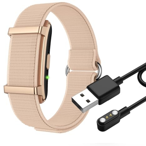 SM SEVENMORE Screenless Smart Bracelet Fitness Tracker, 24/7 Sleep Heart Rate HRV Monitor, Women’s Health Tracking, IP68 Waterproof, 30 Days Long Battery, 170+ Sport Modes Smart Wristband (Rose Gold)