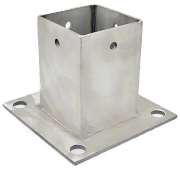 Ancoraggio per pali in calcestruzzo resistente, per recinzione o ponte, robusto supporto per installazione di pergole in legno/cemento e cassetta delle lettere (stile 2, 31 x 51 x 80 mm)