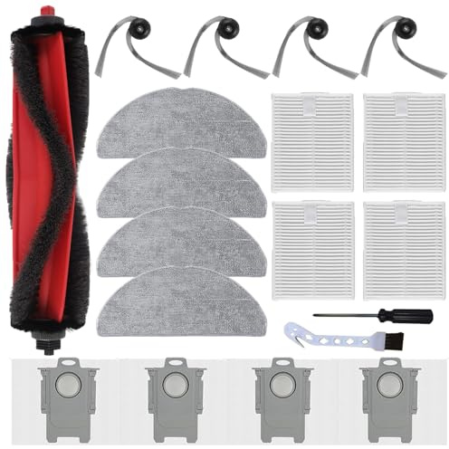 Q7M5 accessori per robot aspirapolvere Roborock Q7 M5+/L5 pezzi di ricambio | q7 m5 Replacement Parts:1 spazzola principale, 4 spazzole laterali, 4 filtri HEPA, 4 tamponi, 4 sacchetti polvere,2 strumenti