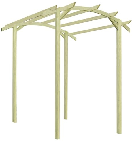 Generic Pérgola de Madera Maciza de Pino, Base Robusta para Plantas Trepadoras, Zona de Salón Exterior, Fácil Montaje, 180x197x210 Cm