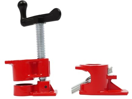 8-Teilig Rohrzwingen Set 3/4 Zoll, Professionelle Rohrklemmen aus Eisen für Holzbearbeitung, Rohrklemme Korpuszwingen mit Großer Klemmkraft für Möbelbau und Tür Montage