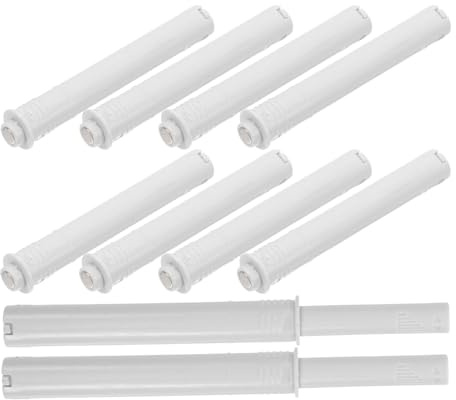 MAGICLULU Lot de 10 Loquets Magnétiques Longs Blancs pour Portes D'armoires et Placards, Fermeture par Pression sans Poignée, Système Rebondisseur Caché, Aimants pour Meuble, Sécurité