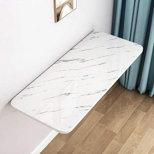 Foldable Wall-Mounted Bar Table Expandable Wooden Desk for Dining Convertible Space-Saving Table 120x30CM (47.2x11.8IN) Ideal for Small Spaces