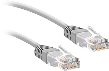Ekon cavo da rete, cavo LAN, categoria 5, 2 m, connettori RJ45, ethernet, per PC, telefono fisso, laptop, modem, MacBook