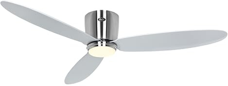 CasaFan Ventilateur de plafond avec lumière 313280 Eco PLANO II 132 cm argent/chromé + kit de lumière EP-LED BN