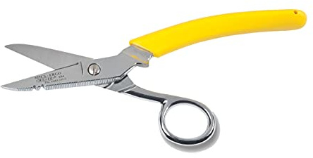 Miller 925CS-ERGO Ergonomic Metal Electrician Splicing Scissors with Scraper and File, Easily Portable Electrician Scissors for Working Technicians,