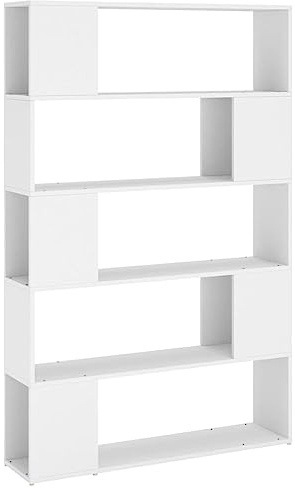 vidaXL Estantería Divisor de Espacios Armario Estante Separador Partición Pantalla de Privacidad Mueble Librería Contrachapada Blanco 100x24x155 cm