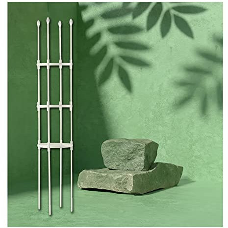 SHUITUKOUU Freistehende Ranksäule,Rankobelisk,Gartenspalier Für Kletterpflanzen Outdoor, Rostfreier Pflanzenträger, Rankgitter Für Topfpflanzen Indoor Runder Obelisk,Weiß,160 * 37cm/62.99 * 14.56in