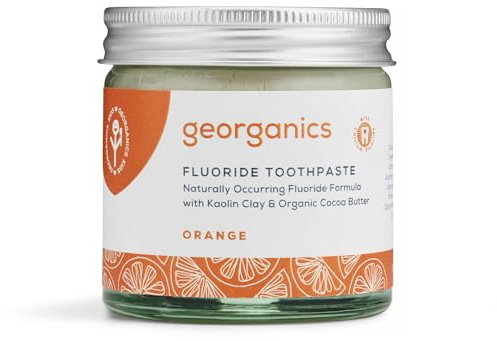 Georganics Natural Fluoride Toothpaste - Orange Flavoured - Remineralise Teeth Naturally and Active Protection Against Tooth Decay - Certified Cosmos Organic, Vegan & Cruelty-Free - 60ml