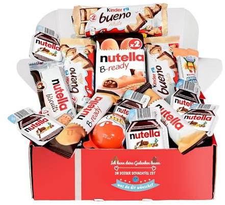 Kinder Schokoladen-Geschenkbox | Originelles Geburtstagsgeschenk für Kinder und Paare: Kinder Chocolate, Kinder Bueno, Happy Hippo, Schoko-Bons, Kinder Joy.
