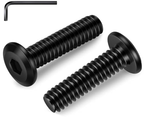 MewuDecor 1/4-20 x 1-1/2 Flat Head Socket Head Screw Furniture Bolts Countersunk Connector Screws, Stainless Steel 18-8 (304), Black Oxide, Fully Threaded, 25 PCS