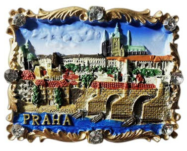 Kühlschrankmagnet in Prag, Tschechische Republik, Reise-Souvenir, Kühlschrankdekoration, 3D-Magnetaufkleber, handbemalt, Bastel-Kollektion
