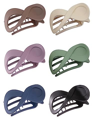 Kavya Haarklammer Groß Französische Haarspangen Damen Dünnes Haar, Rutschfest Haarspange 6 Pcs Haarklammern Elegant Haarschmuck Damen und Mädchen (Mattiert)