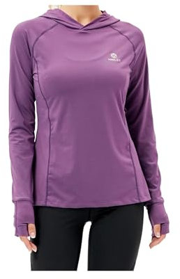 HDTIYUYP Tops de Running de Manga Larga para Mujer - Sudadera Deportiva Térmica para Damas con Bolsillo con Cremallera Camisetas de Fitness Camiseta UV de Senderismo Top Deportivo al Aire Libre con
