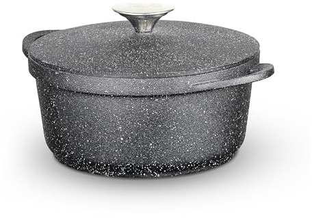Tower T900194 Precision Casserole Dish with Aluminium Lid, Lightweight Cast Aluminium, 20cm, Black