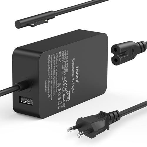 65W Surface Ladekabel,15V 4A Microsoft Surface Ladegerät Netzteil für Surface Pro 8/7/6/5/4Pro 7+/Pro 3/X，Surface Book 3/2/1，Surface Laptop /4/3/2/1，Surface Go 3/2/1，Surface Go mit USB-Anschluss