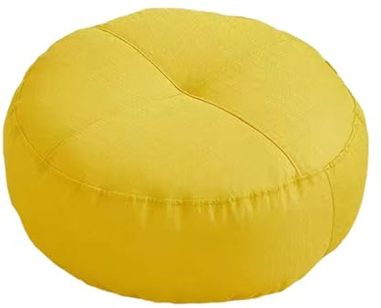 perfk Cuscino da Pavimento Rotondo Cuscino da Seduta Cuscino da Meditazione Premium Piccolo Cuscino da Pavimento per Meditazione per Yoga, Divano Letto, Giallo
