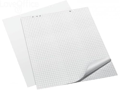 Kit Fogli per Lavagna a Fogli Mobili 1 Blocco 20 Fogli Bianchi + 1 Blocco 20 Fogli a Quadri (cm. 68x96,5 80 gr.)