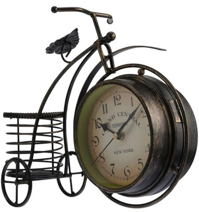 ULDIGI Retro-Uhr Aus Metall Mit PVC-gehäuse Und Glas-zifferblatt Kreative Tischuhr-Ornament Für Wohnzimmer Schlafzimmer Esszimmer Und Außenbereich