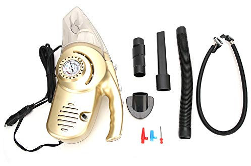 Buachois Aspirateur à Main, 4 en 1, aspirateur de Voiture Portable 12 V, Double Usage Humide et Sec, Pompe à air Multifonction, collecteur de poussière pour Voiture, Maison,