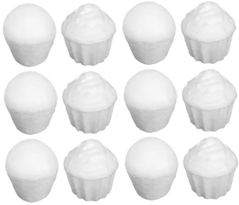 COHEALI Cupcake-Modell-Set Aus Schaumstoff 12 Stück Blanke Schaumstoff-Kuchen für Jungen und Mädchen Spielzeug für Jungen und Mädchen