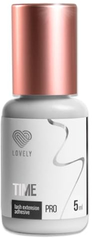 LOVELY Pegamento para pestañas TIME, pegamento rápido, tiempo de secado 0,5 segundos, hasta 8 semanas, hipoalergénico, adhesivo para pestañas para extensiones de pestañas, adecuado para estudios y uso
