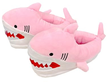 Generic Shark Slippers, Winter Plush Shark Cotton Slippers, Soft Comfortable Shark Cotton Slippers, Cartoon Animal Slippers, Winter Warmth Whale Shoe Indoor Outdoor Slippers(Pink)