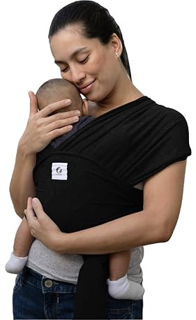 ELDOMA Black Baby Wrap Carrier - Lightweight, Breathable Baby Sling, Hands Free Baby Carrier Sling, Baby Carriers from Newborn to Toddler, (7-35 lbs / 3-15kg)
