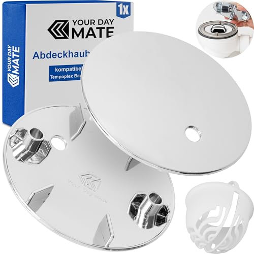 Cover set with hair strainer for shower drain, Ø 112 mm, compatible with Viega Tempoplex drain year 2001-2006, chrome-plated ABS ASA cover, hair filter, shower drain cap, bath cover set