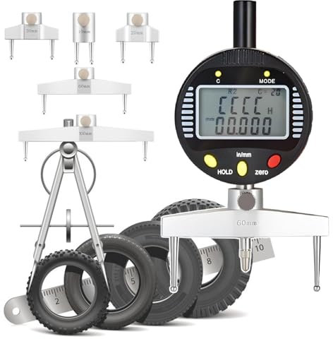 Precision Radius Measurement Tool, Digital Radius Gauge with 5 Changeable Measuring Jaw, Radius Indicator Use for Mechanical Parts, Wooden Molds