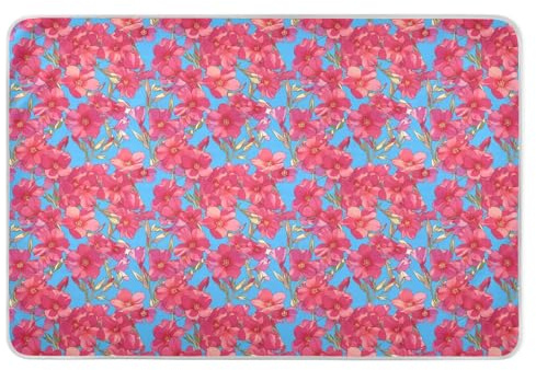 Glowing Red Phlox Flowers Extra Large Resuable Changing Pad Covers Soft Absorbent Potty Training Mattress Pad Cute Cool Bed Liners for Infant Baby 52 L x 34 W