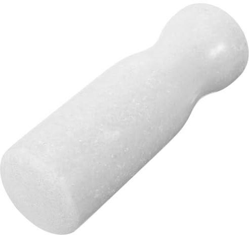 VINTORKY Multi-use Stone Pestle Garlic Grinder Stick Large Polished White Marble Manual Rod for Kitchen Spice Crushing and Medicinal Preparation