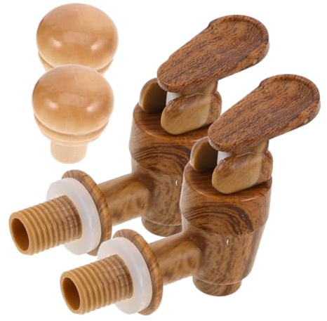 EPIGEIST Ricambio per Botte in Legno Rubinetto e Tappo in Plastica | 2 Set, Diametro Perno 1, 1cm e Filetto 1, 5cm, per Botti Bianche e Rosse