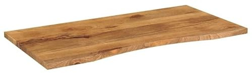 Eleganz Tablero de escritorio macizo de madera de mango, 140 x 50 x 2,5 cm, con rebaje, acabado natural para oficina en casa y oficina