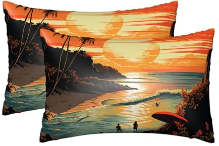 Original Poster for Endless Summer Silk Pillowcase for Hair & Skin, Standard Size 20X 30 Silk Pillow Cases Satin Pillowcase with Zipper Soft Breathable Smooth Cooling Pillow Cover for Sleeping