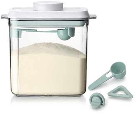 Zolirao 1700ml Baby Formula Powder Dispenser, Airtight Storage Container | One-touch press lid with scoop and levelling scraper; food-grade storage for milk powder, coffee, cereal, flour and grains.