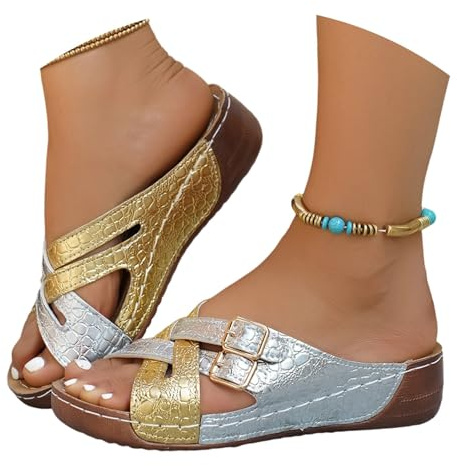 Sandales Romaines à Bride et Boucle, Mules décontractées à Semelles travaillées
