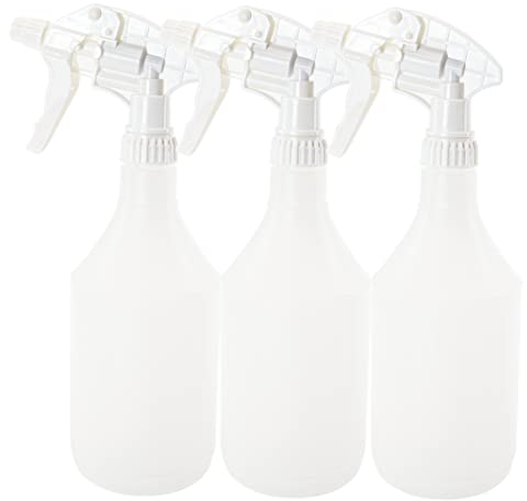 Clay Roberts Water Spray Bottles, Mist and Jet Settings, Pack of 3, White, 750ml, Measuring Gauge, White Spray Bottles, Cleaning, Gardening, Sprayer Bottle, Water for Cleaning