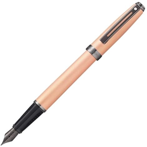 Sheaffer Prelude - Refillable Fountain Pen, Medium Nib, Brushed Copper Tone, Gunmetal PVD Plated Trim
