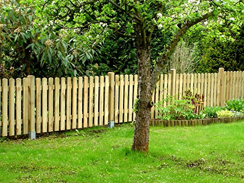 Komplettset Holzzaun 4m–38m wählbar (dieses Premium Paket ist 5,80m) Zaun inkl. allem Zubehör Staketenzaun 100cm Höhe gerade Form - V2A Schrauben verschraubt - aus getrocknetem Holz - kdi